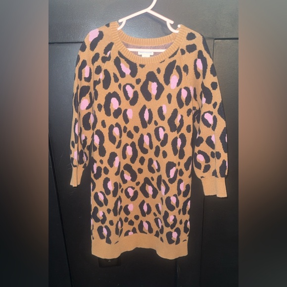 Amazon Essentials Leopard Print Sweater - Tan and Pink - Picture 2 of 3